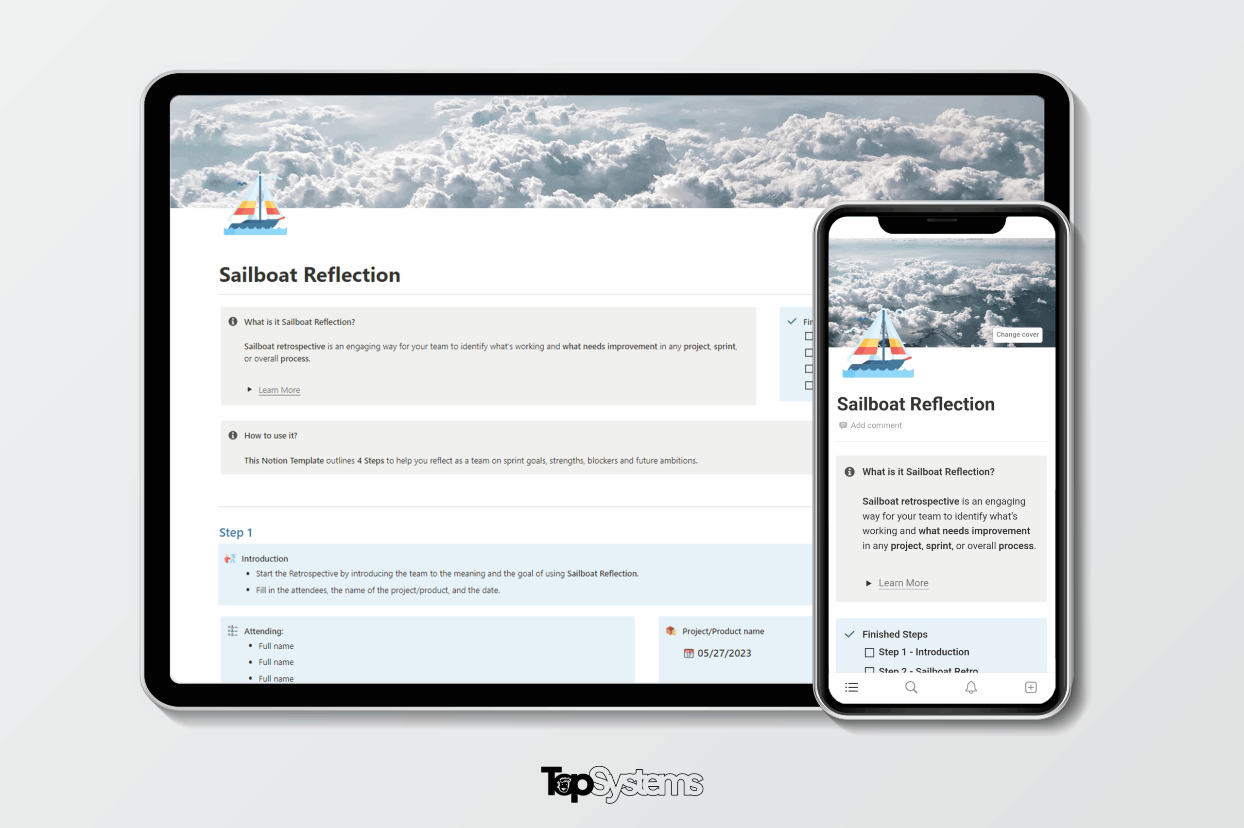 Sailboat Reflection Notion Template